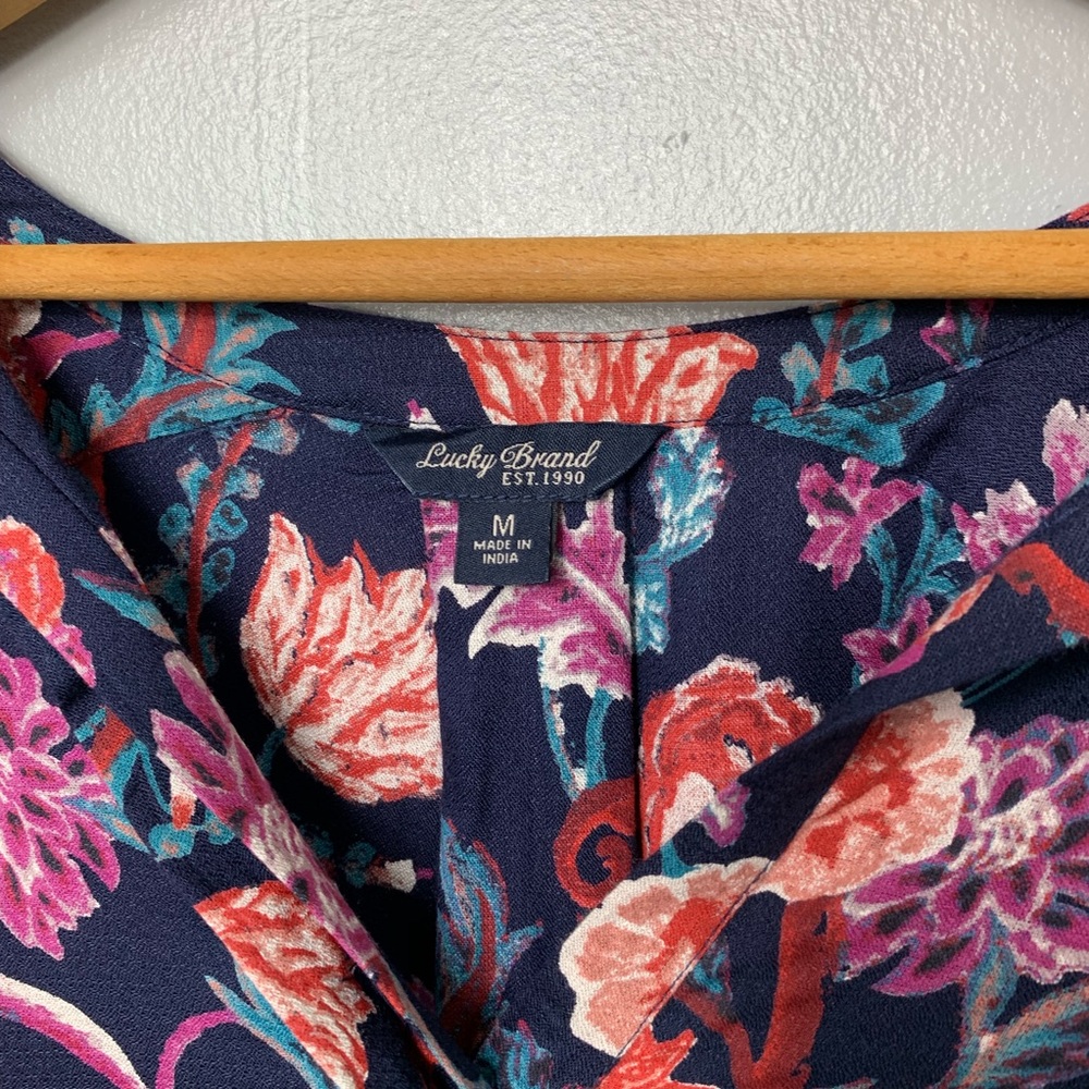 LUCKY BRAND Floral Tassel Button Down Top - Picture 3 of 4